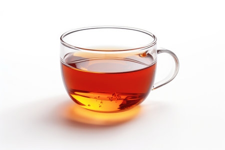 Glass Cup Of Tea Isolated On White Background. Ð¡oncept Product Photography, Still Life, Glassware, Beverage, White Background.の素材