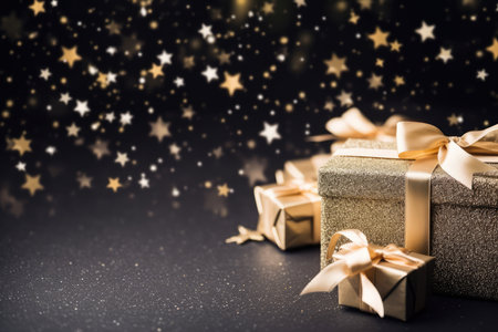 Festive Background With Gift Boxes For Christmas And New Year.の素材