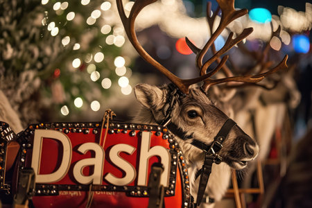 Decorative Reindeer Harness With Text Dash.の素材