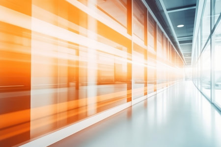 Abstract Blur In Office Interior Creates Modern Atmosphere High Quality Photo.の素材