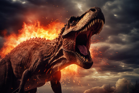 Dinosaurs Go Extinct Due To Meteor Impact.の素材