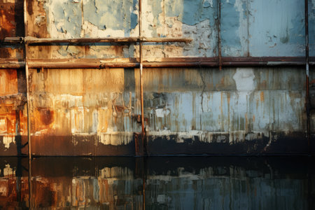 Weathered Reflections Captured In Photo.の素材