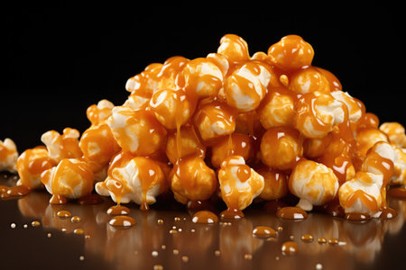 Caramel Popcorn Displayed In Photo.の素材