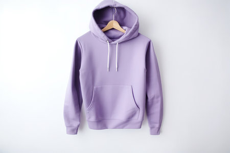 A Purple Hoodie Hanging On A Hanger.の素材