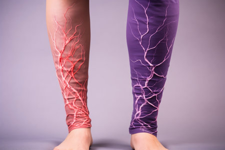 Female Varicose Veins Displayed.の素材