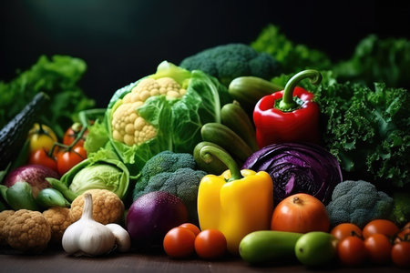 Fresh Vegetables On Earth, Vegan And World Food Day Photorealism.の素材