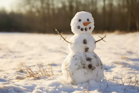 Snowman Made Of Dirty Snow.の素材