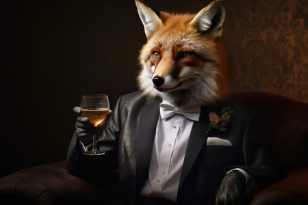 Elegant Fox Embraces The Untamed Ultrarealistic.の素材