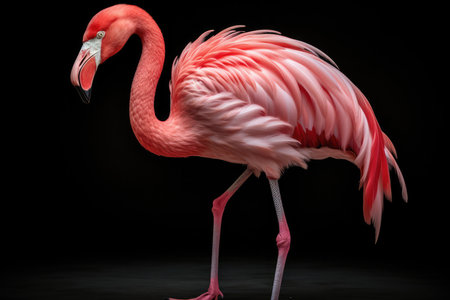 Flamingo Dancer Elegance On One Leg Ultrarealistic.の素材