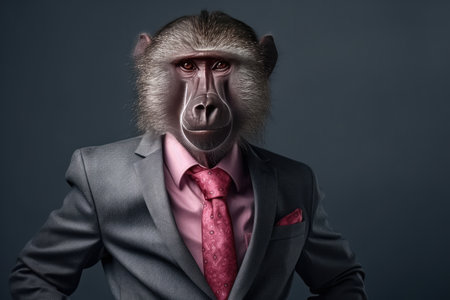 Professional Baboon: Formal Portrait.の素材