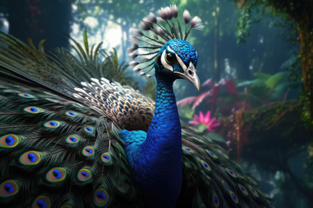 Introducing Hyperrealistic Digital Art Bringing A Fantasy Peacock To Life.の素材