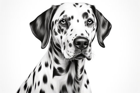Graceful Hand-Drawn Silhouette Of A Dalmatian.の素材