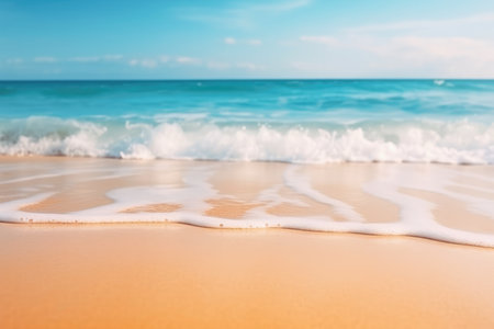 Blurred Tropical Beach Background For Summer Vacation.の素材