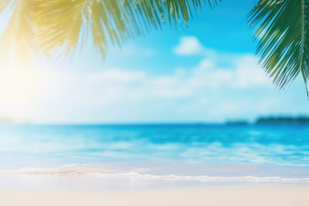 Surreal Tropical Beach Setting Perfect For Summer Getaways.の素材