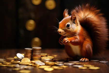 Using Squirrels As A Metaphor For Saving With Acorns.の素材