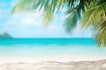 Blurred Tropical Beach Background Perfect For Summer Vacation.の素材