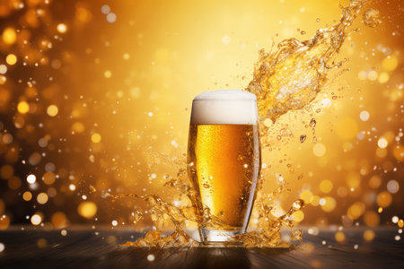Festive Display: Animated Background Brimming With Bubbly Beer.の素材