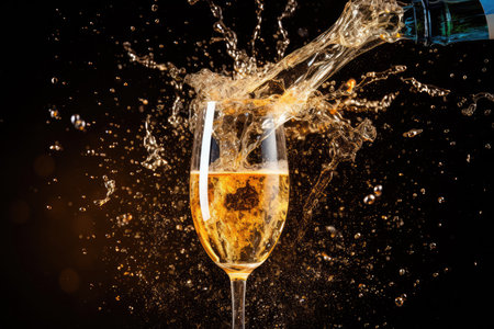 Festive Champagne Bursting With Celebration For New Year.の素材