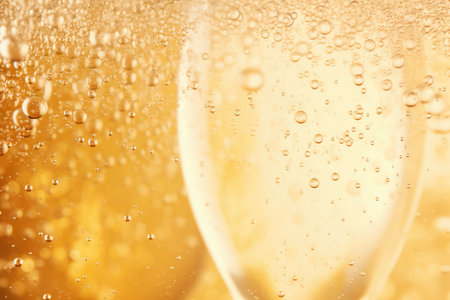 Bubbles Of Champagne On Golden Background.の素材