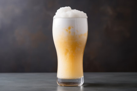 Frozen Suds: Refreshing Look At Cold Beer Foam.の素材