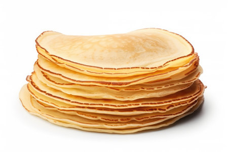 Thin Pancakes Isolated On White Background.の素材