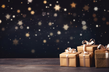 Christmas And New Year Themed Background With Gift Boxes.の素材