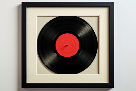 Retro Vinyl Frame, Frame Designed To Look Like An Old Vinyl Record.の素材