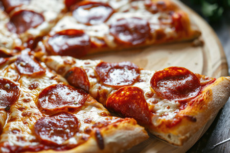 Realistic Illustration Of Pepperoni Pizza On A Transparent Background.の素材