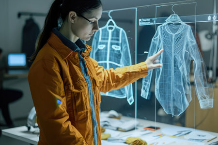Fashion Designer Using Ar Technology To Visualize Clothing Designsの素材