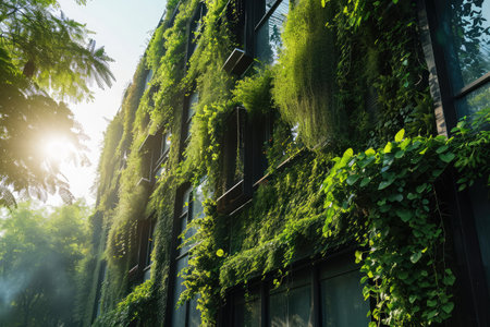 Creating A Lush Urban Environment: The Green Living Wall On A Building Exteriorの素材