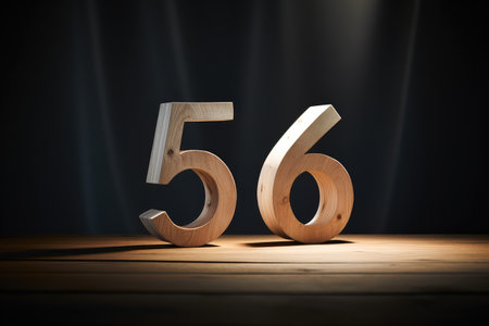 White Background With The Number 56の素材