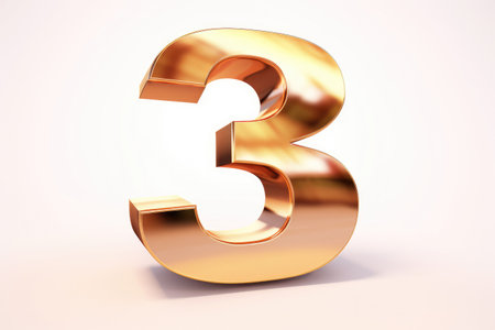 The Number 3 On A White Background: Simple Compositionの素材