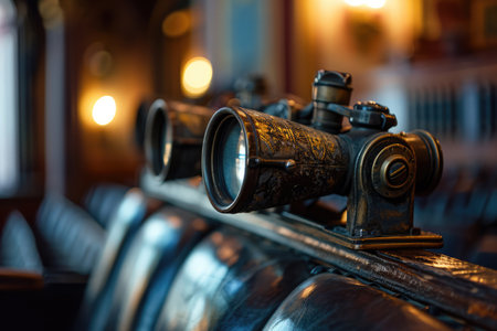 Experience The Stage Up Close With Vintage Theater Binoculars Placed On A Seatの素材