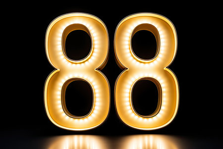 Gold Number 88 On Blackの素材