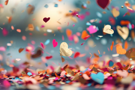 Colorful Burst Of Love: Heart Confetti Celebrationの素材