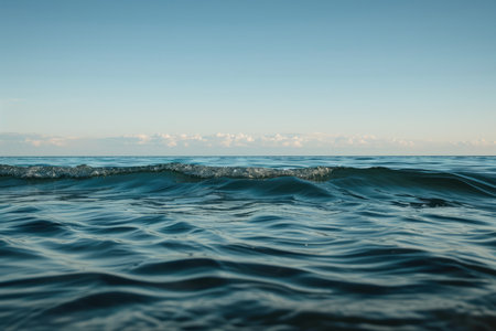 Calm Sea, Small Waves, Horizon Meets The Skyの素材
