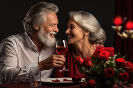 Couple Toasting With Champagne, Marking Joyous Valentines Day Celebrationの素材