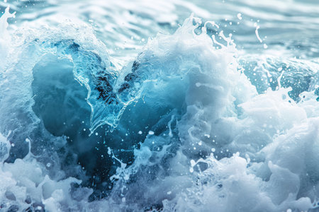 Heart Of Waves On White Backgroundの素材