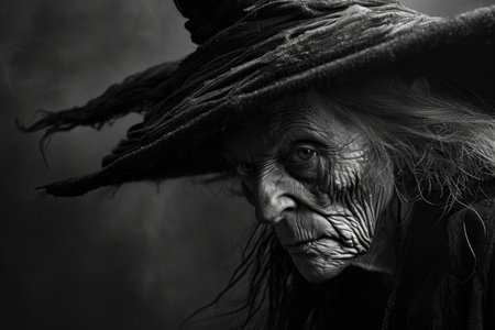 Mysterious Portrait Of A Towering Hat-Wearing Witchの素材