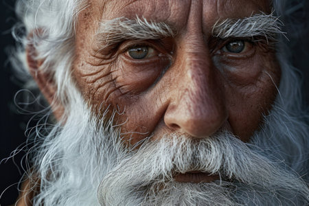 The Wisdom Of An Elderly Gentleman Captured In A Portraitの素材