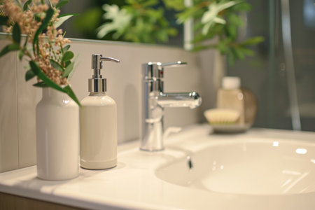 Soap Dispenser Bottle In A Bathroom Environmentの素材