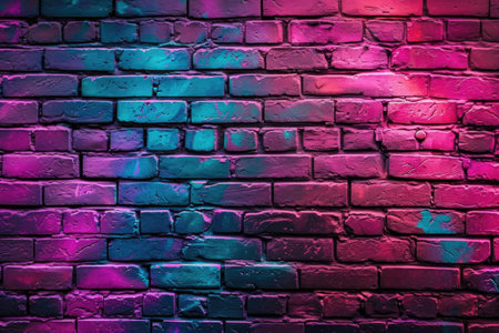 Raspberry Rave Neon Colors On Brick Wallの素材