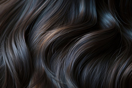 Illuminating Dark Brown Hair With Subtle Golden Highlightsの素材