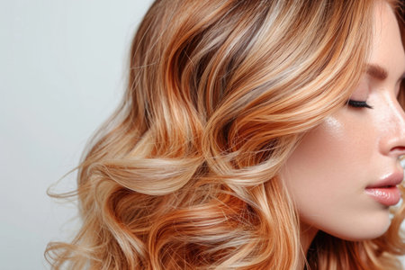 Stunning Balayage Hair Displayed Against A Clean White Backgroundの素材