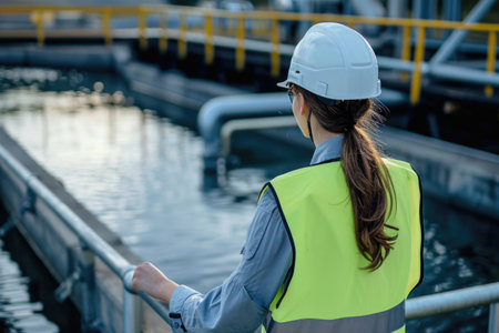Woman Guard At Water Treatment Plant Security And Diversity In The Workplaceの素材