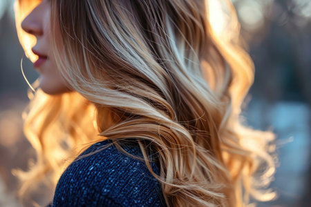 Stylish Woman With Balayage Hairの素材