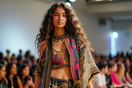 Fashion Show Celebrated The Beauty Of Diversity, Showcasing Styles From Around The Worldの素材