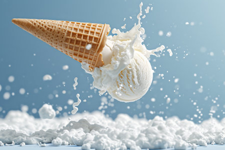 Delicate Descent: The Inverted Vanilla Ice Cream Coneの素材