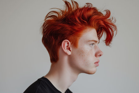 Ginger-Haired Man On A Blank Canvasの素材