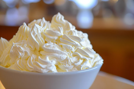 Indulge In Perfectly Whipped Cream, Ideal For Enhancing Dessertsの素材
